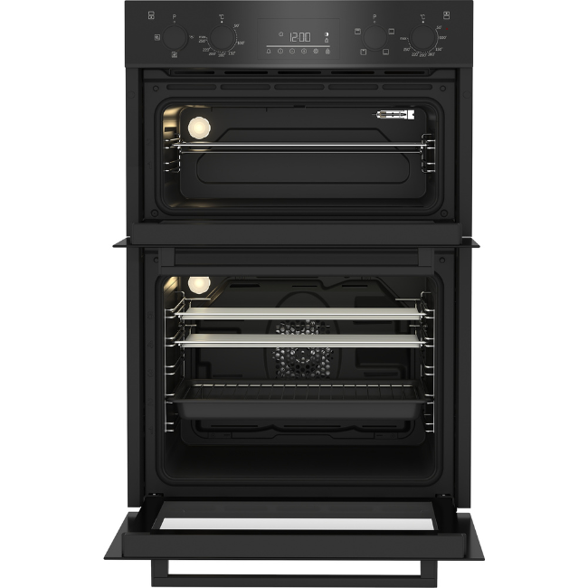 BEKO 90CM BUILT-IN DOUBLE OVEN BLACK BBDF22300B